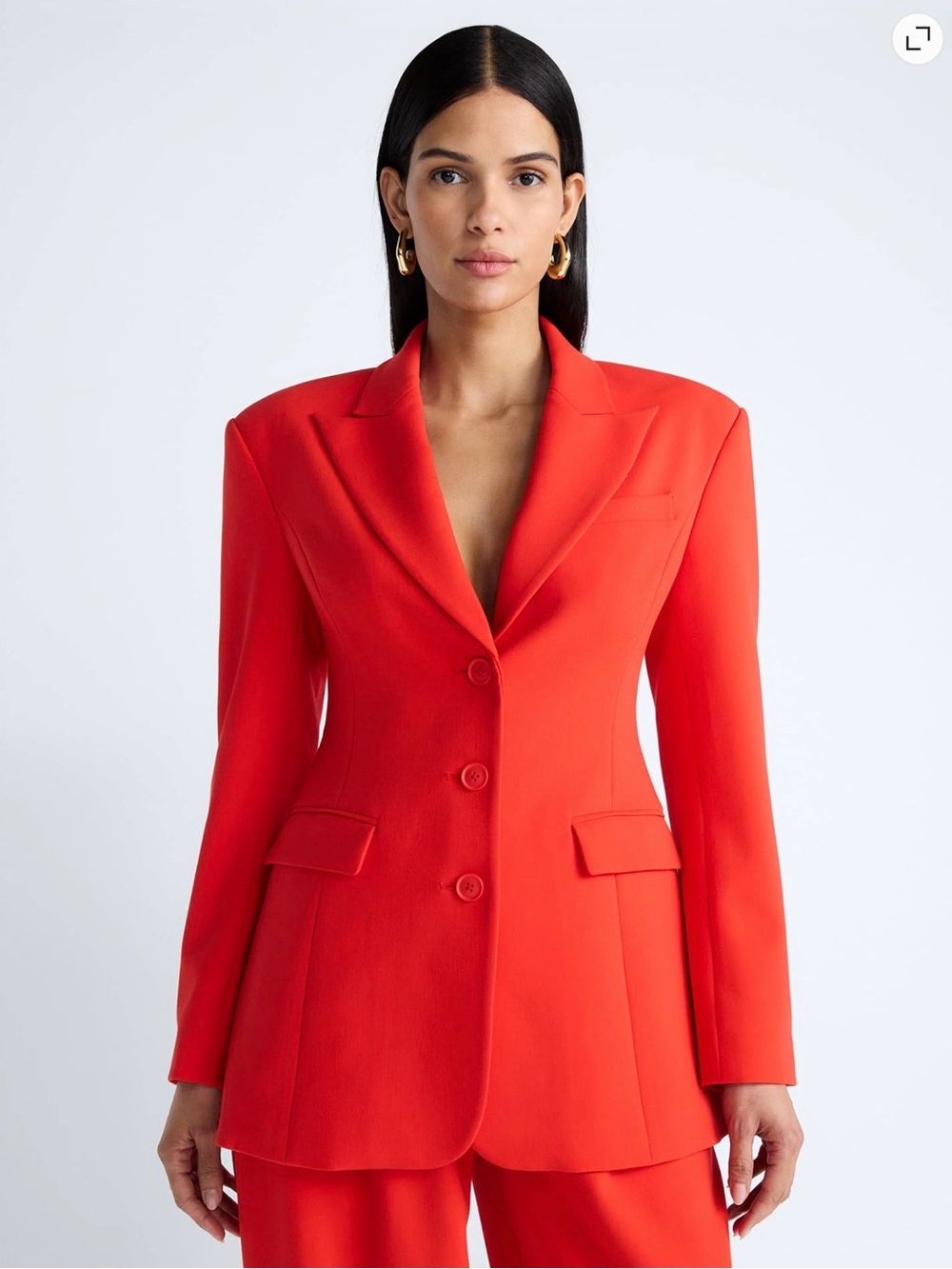 Scoop Devil Wears Prada Flame Red Single Breasted Blazer Size L